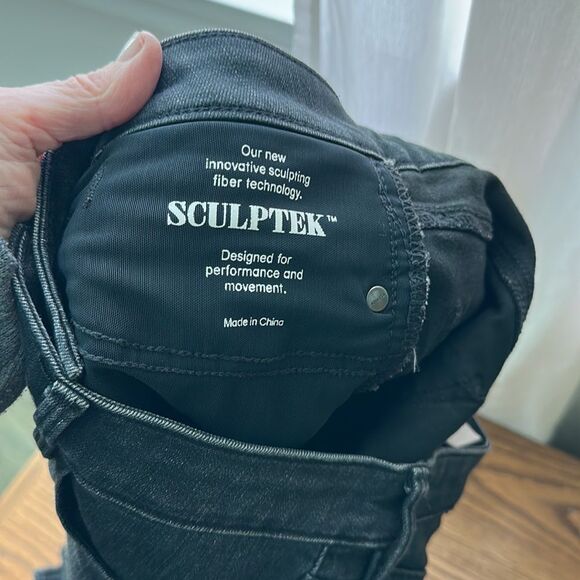 Athleta Sculptek Skinny Jeans in Carbon Black with zippers - Picture 6 of 9